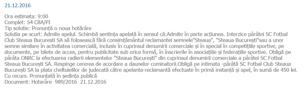 numele Steaua Bucuresti