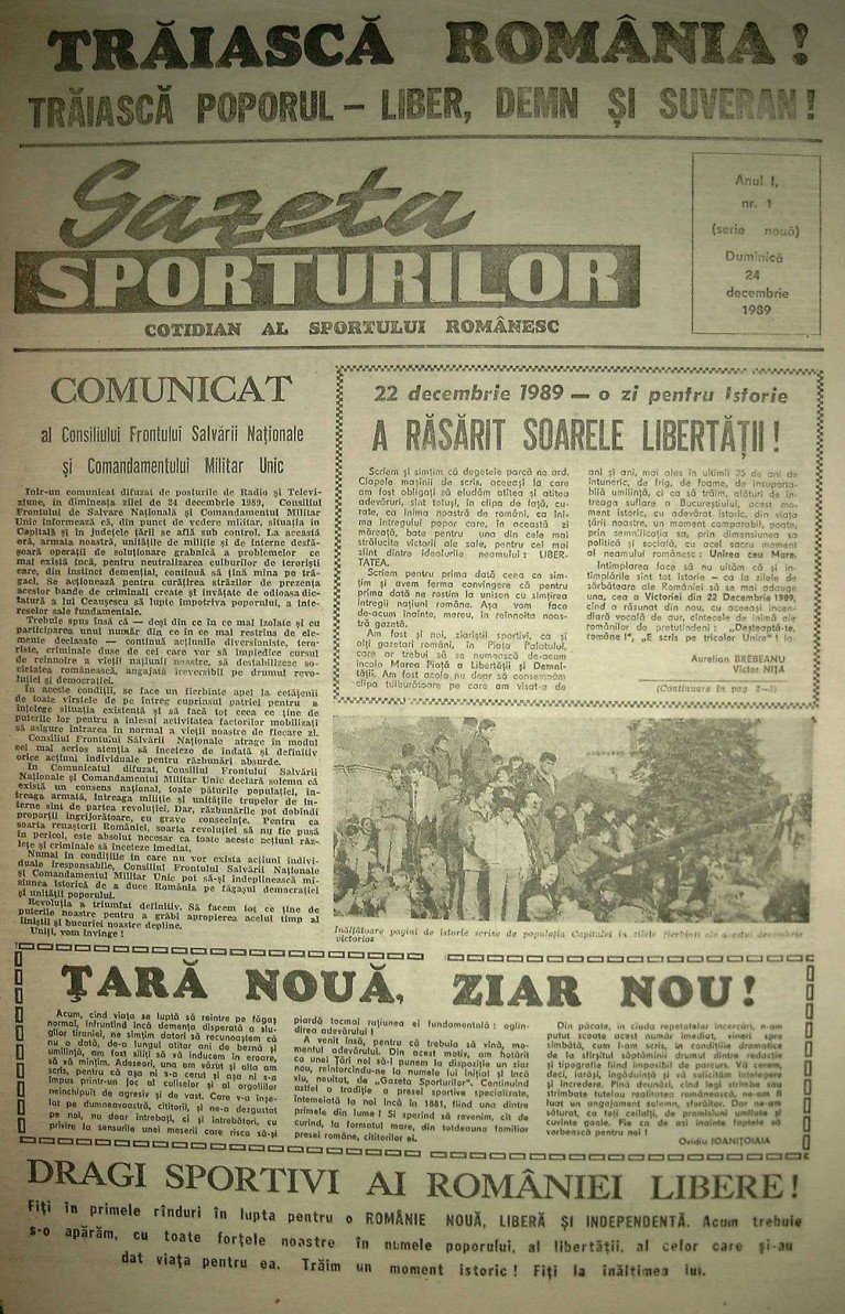 gazeta sporturilor numarul 1 1990 