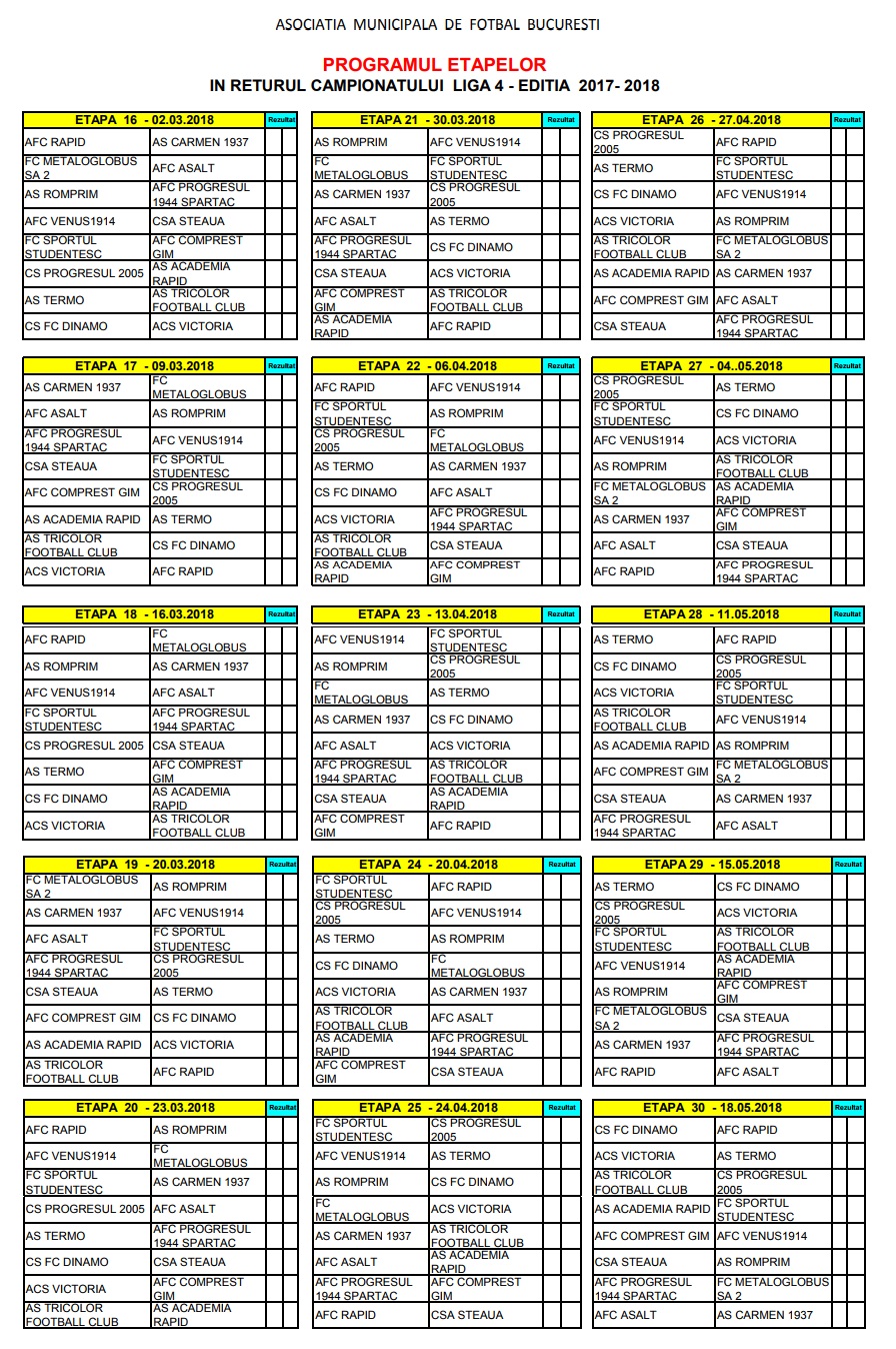 program retur liga a patra