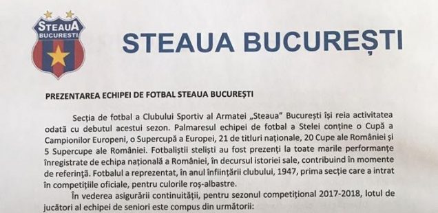 CSA Steaua Bucuresti palmaresul stelei