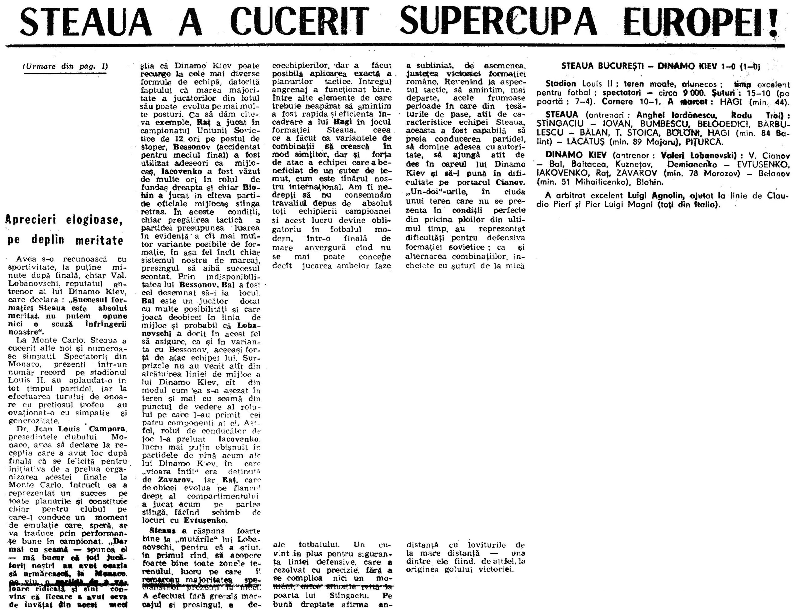 supercupa europei Steaua