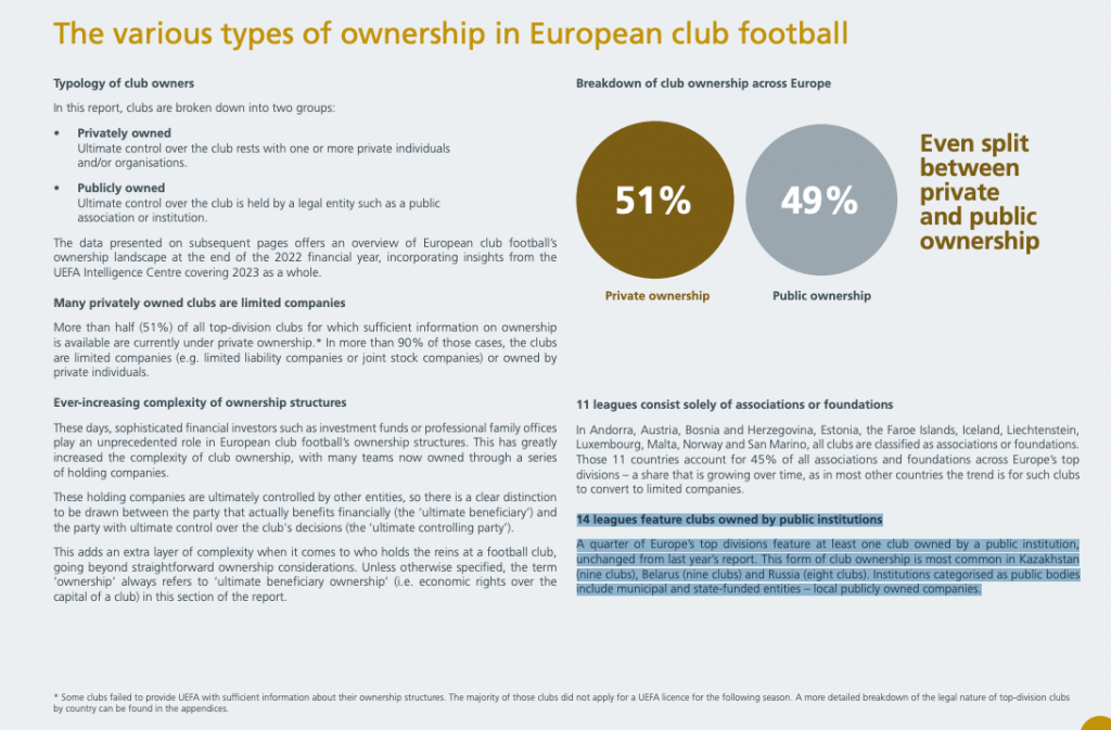 raport uefa cluburi de drept public